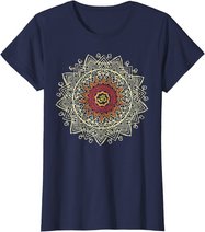 Damen Om Symbol Namaste Yoga Meditation Pose Hamsa Hand Geschenk T-Shirt