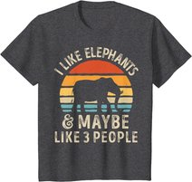 I Like Elephants And Maybe Like 3 People Elephant Retro T-Shirt