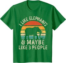 I Like Elephants And Maybe Like 3 People Elephant Retro T-Shirt