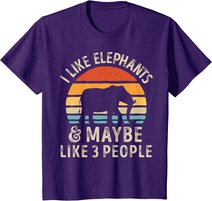 I Like Elephants And Maybe Like 3 People Elephant Retro T-Shirt