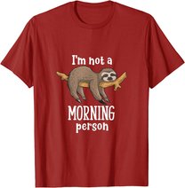 I am not a morning person sloth tiermotive Geschenk Faultier T-Shirt