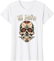 Sugar Skull Shirt For Men Dia De Los Muertos El Jefe T-Shirt