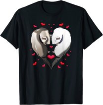Frettchen Liebe Valentinstag Geschenk T-Shirt