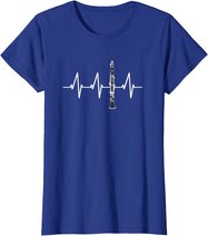 Klarinette Herzschlag Heartbeat Klarinettist Geschenk T-Shirt