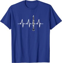 Klarinette Herzschlag Heartbeat Klarinettist Geschenk T-Shirt
