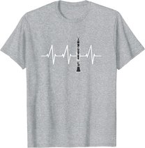 Klarinette Herzschlag Heartbeat Klarinettist Geschenk T-Shirt