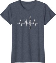 Klarinette Herzschlag Heartbeat Klarinettist Geschenk T-Shirt
