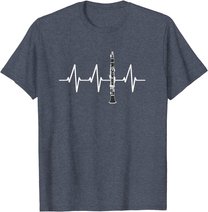 Klarinette Herzschlag Heartbeat Klarinettist Geschenk T-Shirt