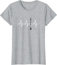 Klarinette Herzschlag Heartbeat Klarinettist Geschenk T-Shirt