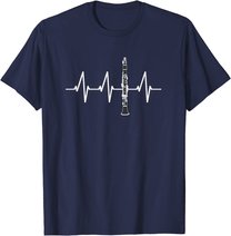 Klarinette Herzschlag Heartbeat Klarinettist Geschenk T-Shirt