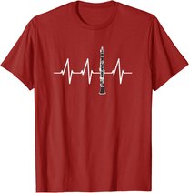 Klarinette Herzschlag Heartbeat Klarinettist Geschenk T-Shirt