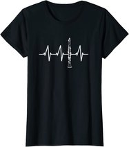 Klarinette Herzschlag Heartbeat Klarinettist Geschenk T-Shirt