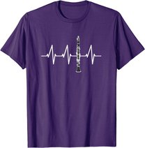 Klarinette Herzschlag Heartbeat Klarinettist Geschenk T-Shirt