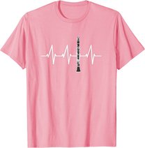 Klarinette Herzschlag Heartbeat Klarinettist Geschenk T-Shirt