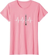 Klarinette Herzschlag Heartbeat Klarinettist Geschenk T-Shirt