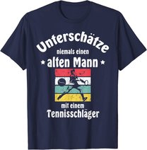 Herren Herren Tennis Tennisschläger Tennisball Pensionär Rentner T-Shirt