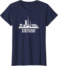 Stuttgart Stadt Silhouette und Skyline der Innenstadt T-Shirt