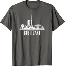 Stuttgart Stadt Silhouette und Skyline der Innenstadt T-Shirt