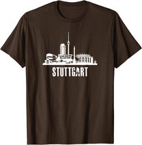 Stuttgart Stadt Silhouette und Skyline der Innenstadt T-Shirt