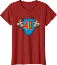 Superhelden Geschenke zum 40 Geburtstag - 40 T-Shirt