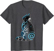 Katze Fantasy Nacht Mond T-Shirt