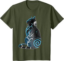 Katze Fantasy Nacht Mond T-Shirt