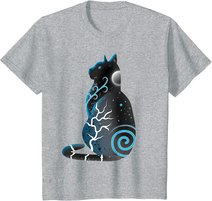 Katze Fantasy Nacht Mond T-Shirt