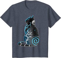 Katze Fantasy Nacht Mond T-Shirt