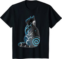 Katze Fantasy Nacht Mond T-Shirt