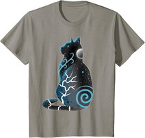 Katze Fantasy Nacht Mond T-Shirt