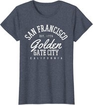San Francisco Golden Gate Bridge City Kalifornien Souvenir T-Shirt