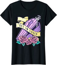 Get In Loser Coffin Pastel Goth Kawaii Halloween Aesthetic T-Shirt