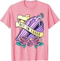 Get In Loser Coffin Pastel Goth Kawaii Halloween Aesthetic T-Shirt