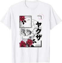 Japanese Aesthetic Vaporwave Sad Eboy Modern Urban Skull T-Shirt