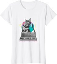 Synthesizer Katze Synth Vaporwave - Synthesizer Cat T-Shirt
