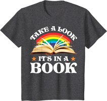 Reading Vintage Retro Rainbow - Take A Look It's In A Book T-Shirt