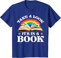 Reading Vintage Retro Rainbow - Take A Look It's In A Book T-Shirt