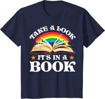 Reading Vintage Retro Rainbow - Take A Look It's In A Book T-Shirt