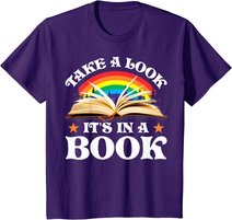 Reading Vintage Retro Rainbow - Take A Look It's In A Book T-Shirt