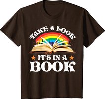 Reading Vintage Retro Rainbow - Take A Look It's In A Book T-Shirt