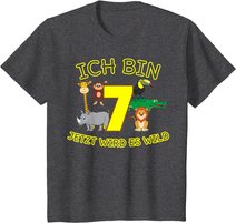 Kinder Zoo 7.Geburtstag Kind 7 Jahre Junge Mädchen Tiere Geschenk T-Shirt