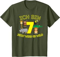 Kinder Zoo 7.Geburtstag Kind 7 Jahre Junge Mädchen Tiere Geschenk T-Shirt