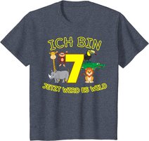 Kinder Zoo 7.Geburtstag Kind 7 Jahre Junge Mädchen Tiere Geschenk T-Shirt