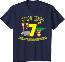 Kinder Zoo 7.Geburtstag Kind 7 Jahre Junge Mädchen Tiere Geschenk T-Shirt