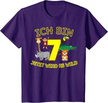 Kinder Zoo 7.Geburtstag Kind 7 Jahre Junge Mädchen Tiere Geschenk T-Shirt