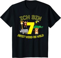 Kinder Zoo 7.Geburtstag Kind 7 Jahre Junge Mädchen Tiere Geschenk T-Shirt