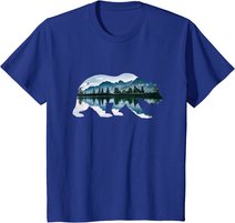 Bär Grizzly Braunbär Tiermotiv Wildnis Wald Winter Geschenk T-Shirt