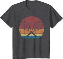 Tennisspieler Tennisschläger Retro Grafik T-Shirt