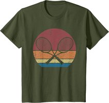 Tennisspieler Tennisschläger Retro Grafik T-Shirt