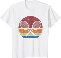 Tennisspieler Tennisschläger Retro Grafik T-Shirt